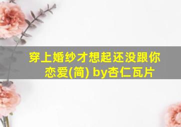 穿上婚纱才想起还没跟你恋爱(简) by杏仁瓦片